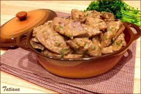 Печень индейки в белом вине,в мультиварке ( тест-драйв ): шаг 8