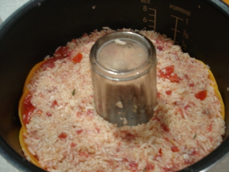 Тимбалес  из риса с фрикадельками в тыкве тест драйв vitek: шаг 6