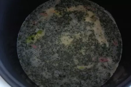 Слоеный омлет с ветчиной, горошком и луком-пореем.. тест-драйв.: шаг 3