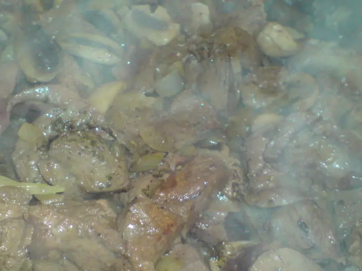 Торт-паштет из телячьей печени с шампиньонами и грецкими орехами.: шаг 3