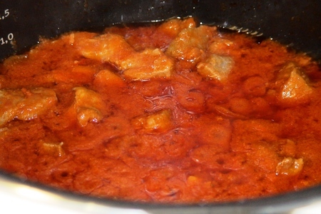 Свинина с шампиньонами и овощами в хрустящей корзинке под сладко-острым соусом ( тест-драйв): шаг 7