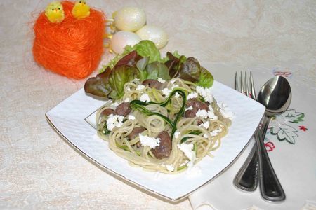 Вкусные будни «спагетти с куриными сердечками» на конкурс  «я+ серж маркович...»: шаг 8