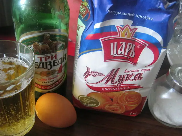 Кольца кальмара в пивном кляре: шаг 3