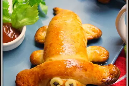 Сосиски в тесте или забавные хот доги. вкуснейшее тесто!: шаг 4