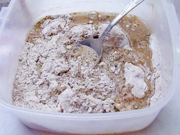 Ржаной хлеб с какао и изюмом в мультиварке: шаг 3