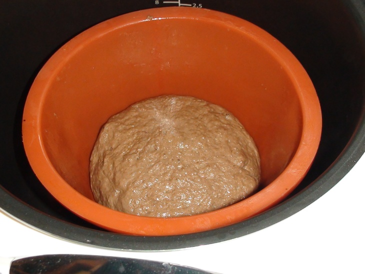 Ржаной хлеб с какао и изюмом в мультиварке: шаг 5