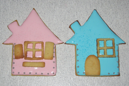 Имбирное печенье с глазурью "рождественские домики": шаг 6