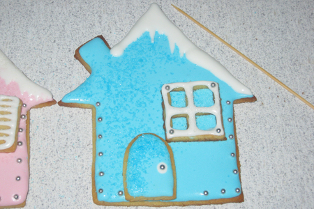 Имбирное печенье с глазурью "рождественские домики": шаг 7
