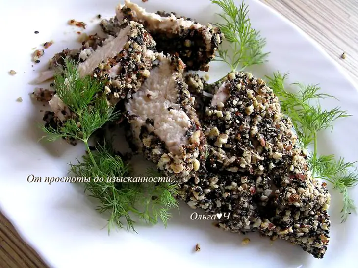 Куриные грудки в ореховой панировке с кунжутом: шаг 6