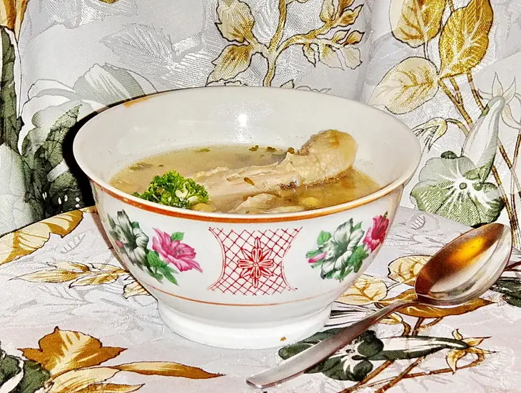 Суп из бараньего гороха с курицей / shourabit djaj mah hommous: шаг 6