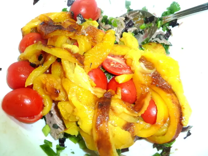 Салат мясной с овощами "для тонкой талии и новогодней ночи": шаг 7