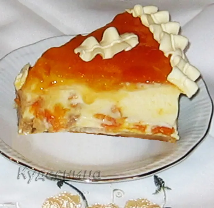 Чизкейк с курагой и абрикосвым джемом: шаг 14