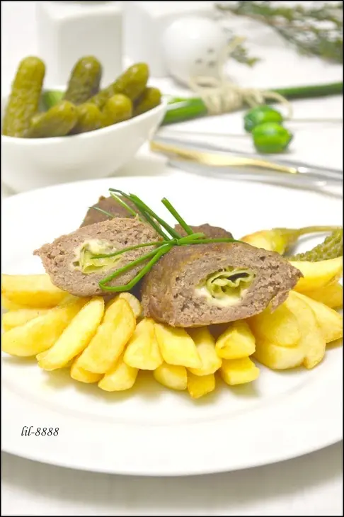 Котлеты из баранины с маринованным перцем и сыром.: шаг 6