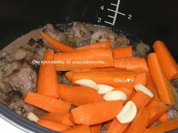 Рагу из говядины с морковью и мятой (в мультиварке): шаг 3