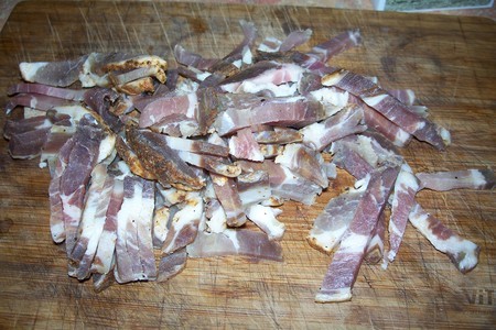 Домашние тальятелле  с маслинами, спаржевой фасолью и вяленым свиным окороком: шаг 3