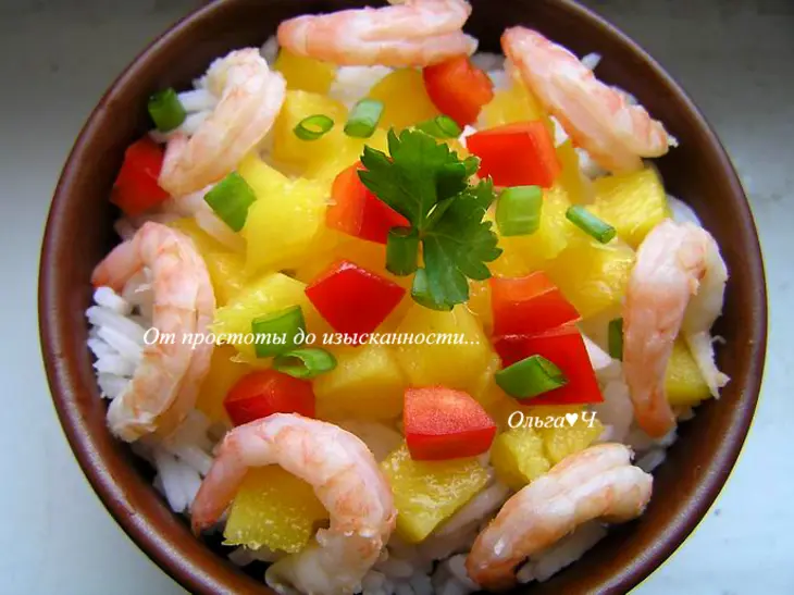Салат с рисом, манго и креветками: шаг 5