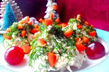Салат "елочки с маринованным виноградом": шаг 6