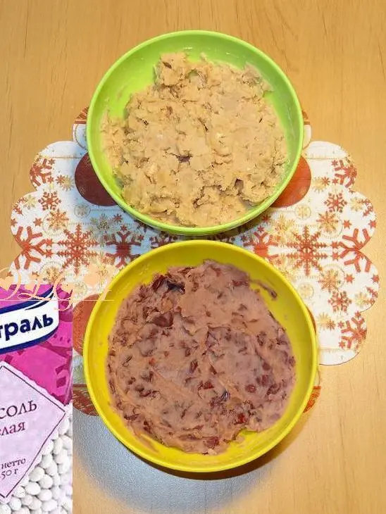 Трехцветный закусочный торт "фасолька": шаг 1