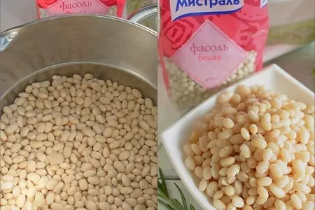 Салат с фасолью и копченой курицей: шаг 1