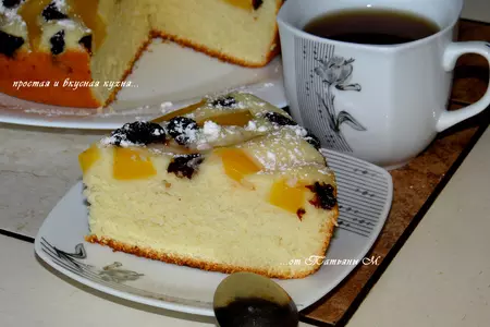 Манник с персиками и черносливом: шаг 6