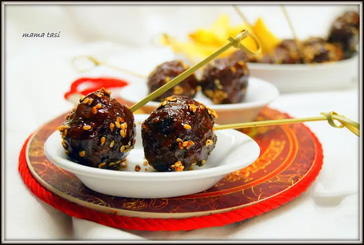 Мясные шарики в медовой глазури и кунжуте.: шаг 6