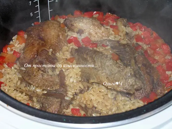 Утка с соевым соусом и цельнозерновым рисом (в мультиварке): шаг 4