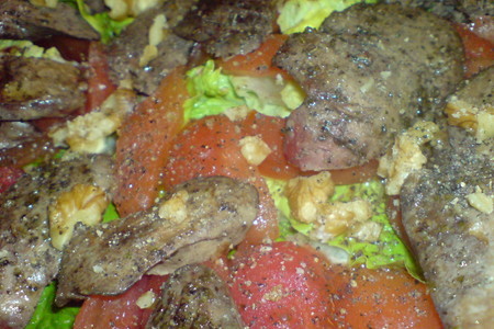 Салат с томатами и куриной печенью: шаг 6