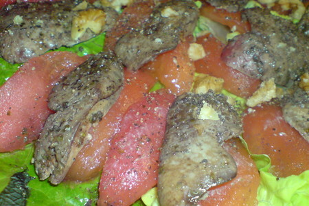 Салат с томатами и куриной печенью: шаг 7