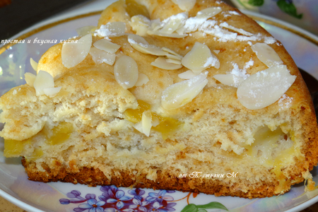 Быстрый пирог на фруктозе с манго, миндалем и медовым ароматом: шаг 8