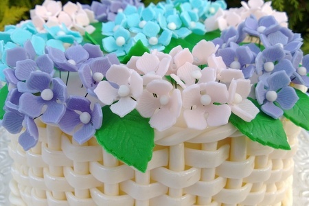 Торт "корзина с цветами": шаг 12