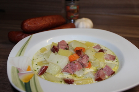 Суп с кольраби и кабаносси: шаг 1