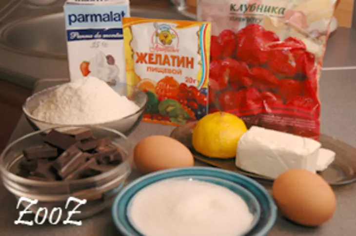 Торт с клубникой и шоколадом: шаг 1