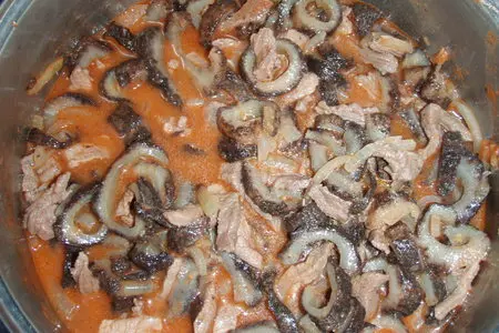 Скоблянка из кукумарии с мясом: шаг 7