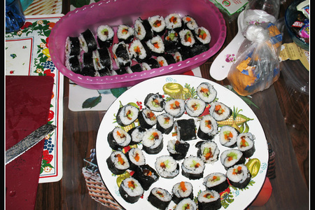Вегетарианские суши-маки: шаг 6