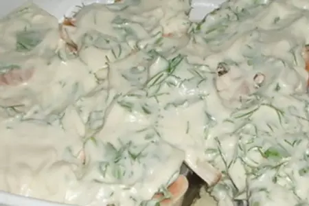 Палтус под грибной "шапкой": шаг 4
