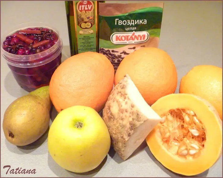 Салат витаминный,фруктово-овощной с пряной клюквой: шаг 4