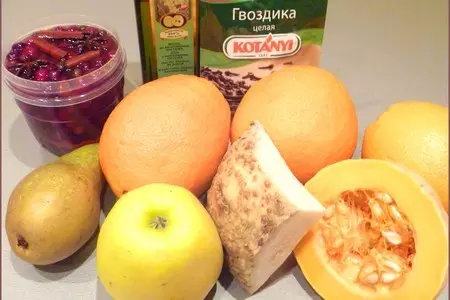 Салат витаминный,фруктово-овощной с пряной клюквой: шаг 4