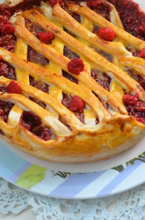 Пирог с малиной и яблоком  (фм): шаг 8