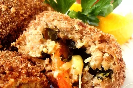 Зразы рыбные со шпинатом и креветками.: шаг 7