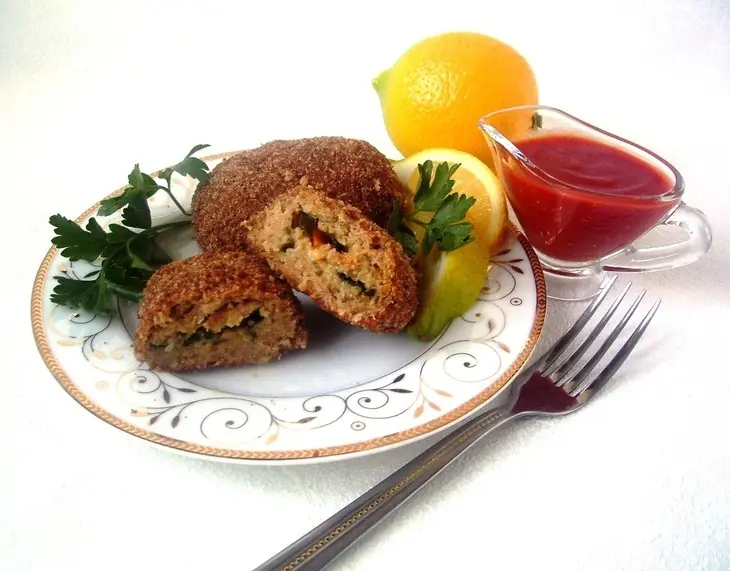 Зразы рыбные со шпинатом и креветками.: шаг 8