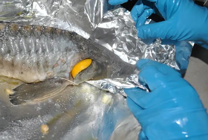 Деликатесный осетр, фаршированный к празднику или very important fish: шаг 14