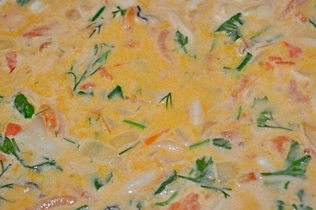 Сливочный суп с морепроуктами,томатами и пармезановыми гренками: шаг 3