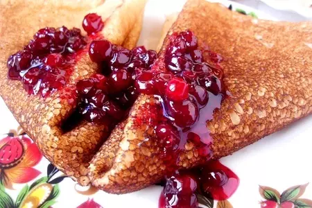 Фитнес-блинчики с брусникой на меду.: шаг 7