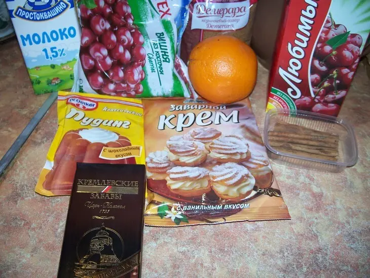 Двойной шоколадный пудинг с вишнями: шаг 1