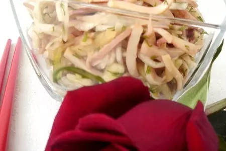 Салат с кальмаром и овощами.: шаг 3