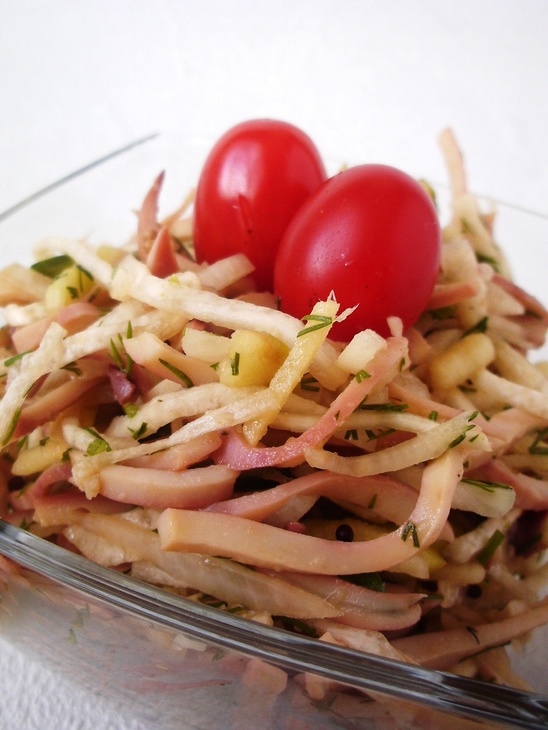 Салат с кальмаром и овощами.: шаг 5