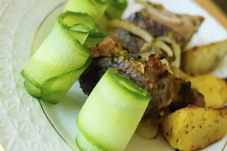 Свинина в нежном лимонном маринаде с картофельными дольками в итальянском стиле: шаг 5