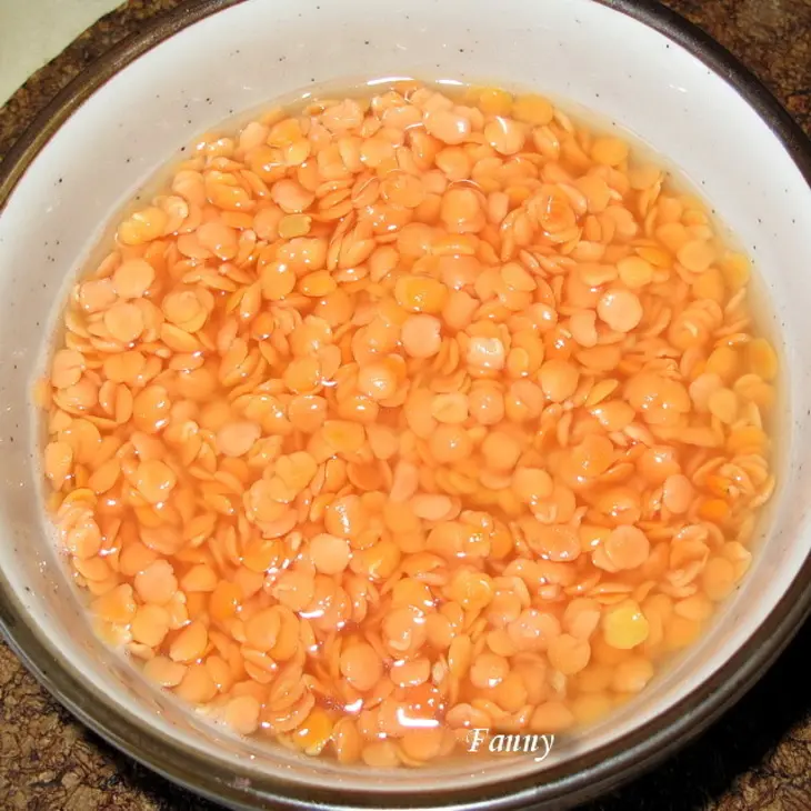 Салат из стручковой фасоли и красной чечевицы: шаг 2