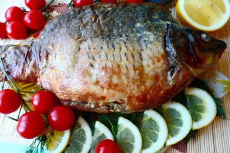 Карп фаршированный гречкой и грибами: шаг 9