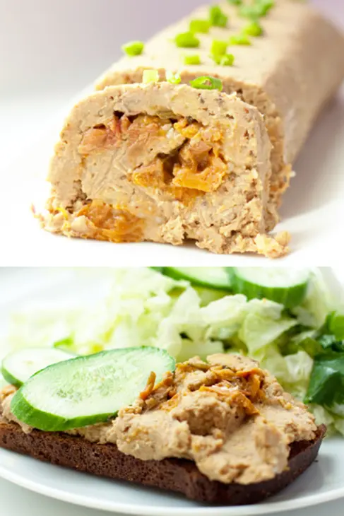 Нутово-печеночный паштет с яркой начинкой из кураги: шаг 4